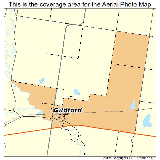 Gildford, MT location map 
