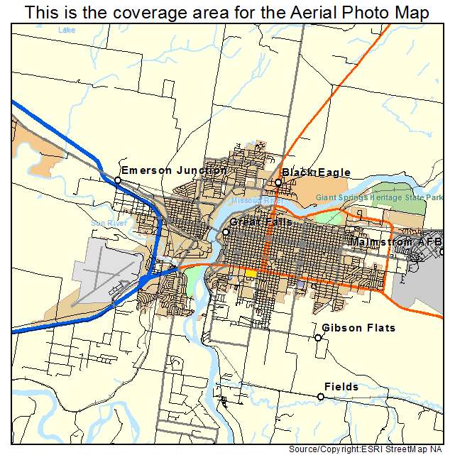 Great Falls, MT location map 