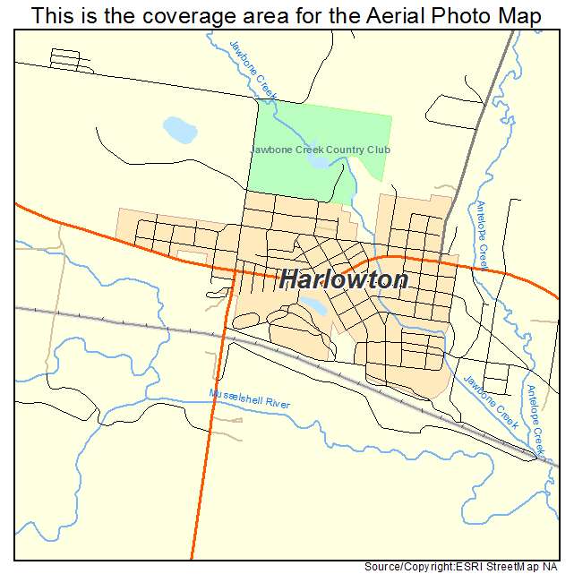 Harlowton, MT location map 