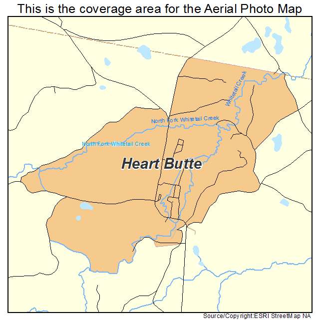 Heart Butte, MT location map 