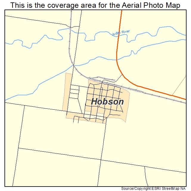 Hobson, MT location map 