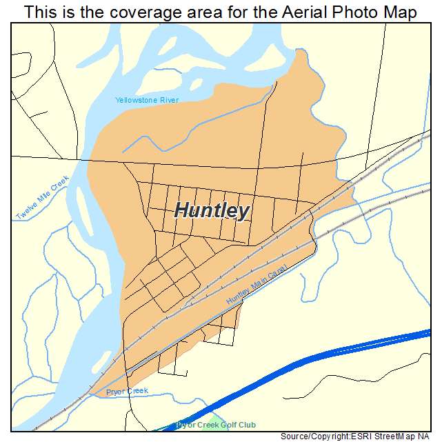 Huntley, MT location map 