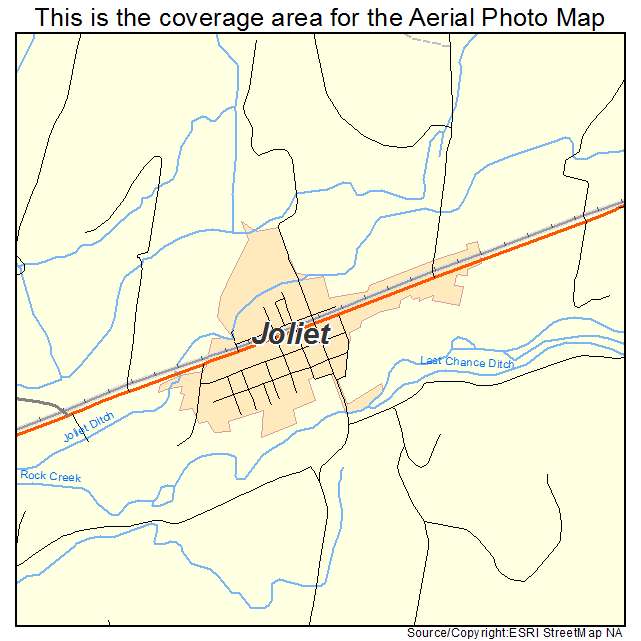Aerial Photography Map of Joliet, MT Montana