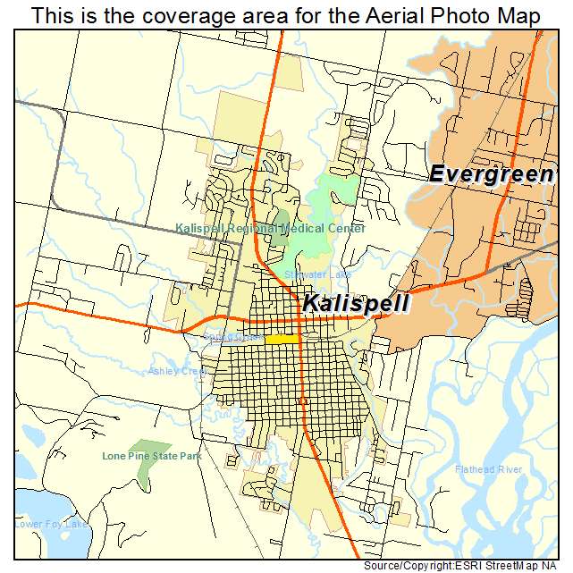 Kalispell, MT location map 