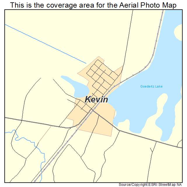 Kevin, MT location map 