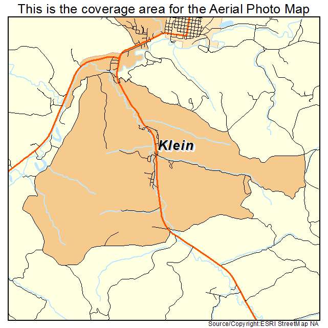 Klein, MT location map 