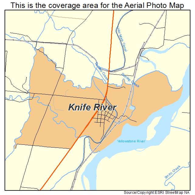 Knife River, MT location map 