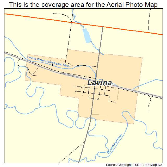 Lavina, MT location map 