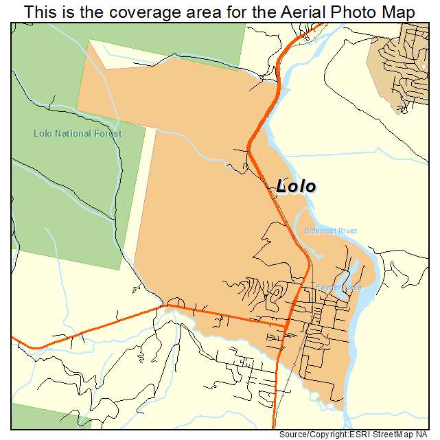 Lolo, MT location map 