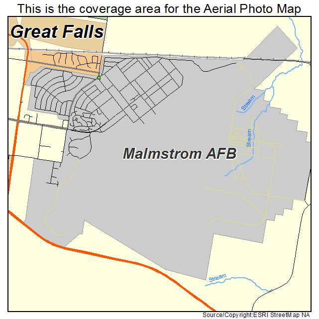 Malmstrom AFB, MT location map 