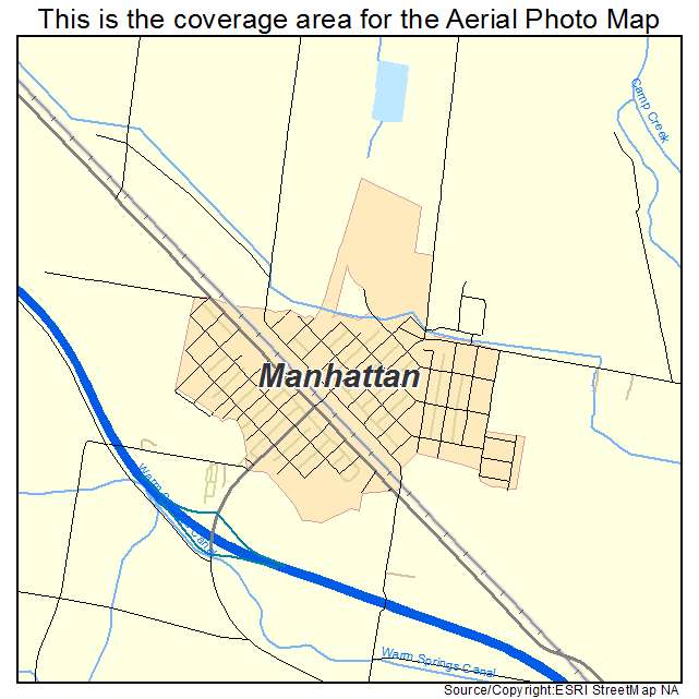 Aerial Photography Map Of Manhattan Mt Montana