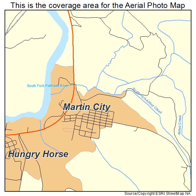 Martin City, MT location map 