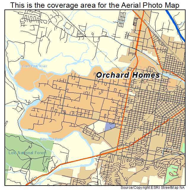 Orchard Homes, MT location map 