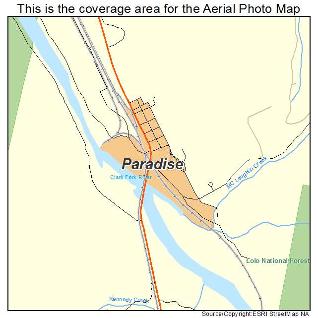 Paradise, MT location map 