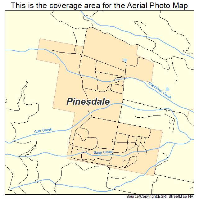 Pinesdale, MT location map 
