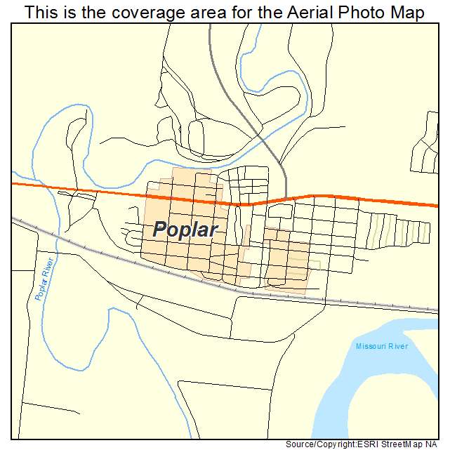 Poplar, MT location map 