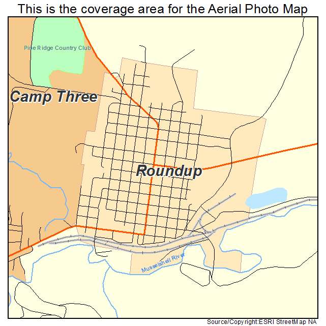 Roundup, MT location map 