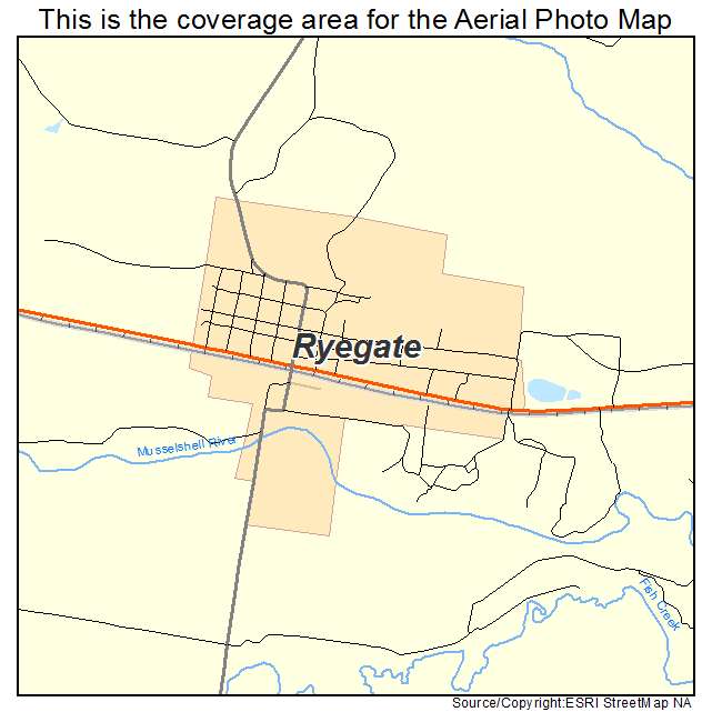 Ryegate, MT location map 