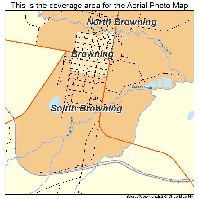 South Browning, MT location map 