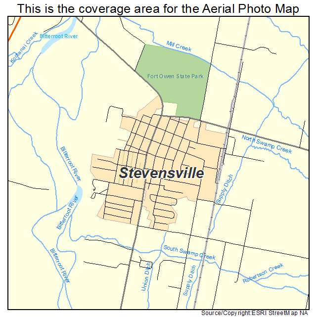 Stevensville, MT location map 