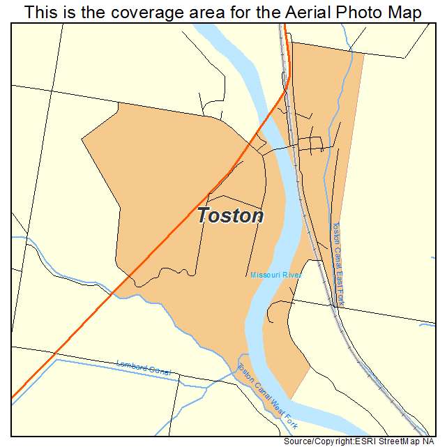 Toston, MT location map 