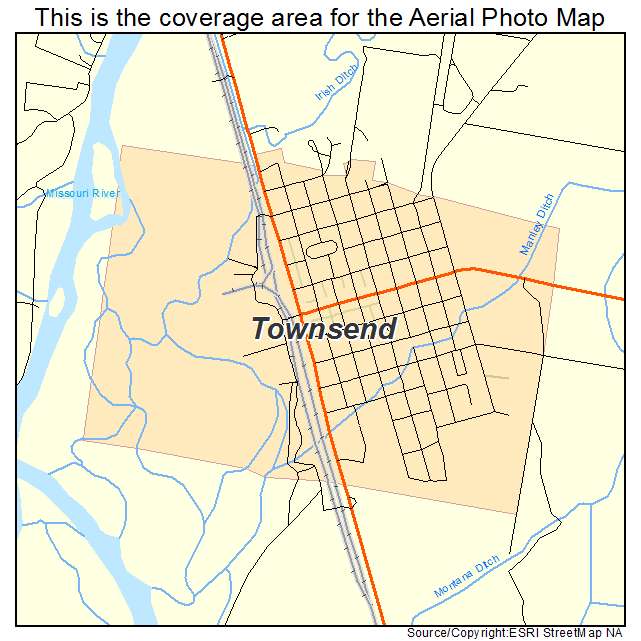 Aerial Photography Map of Townsend, MT Montana
