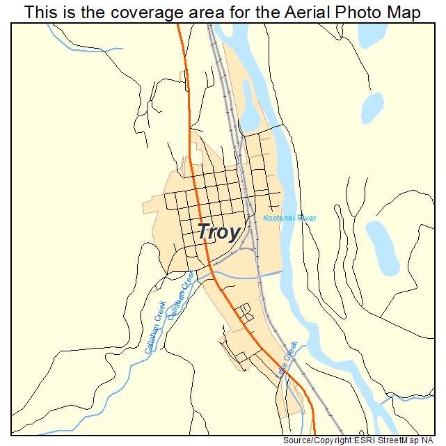 Troy, MT location map 