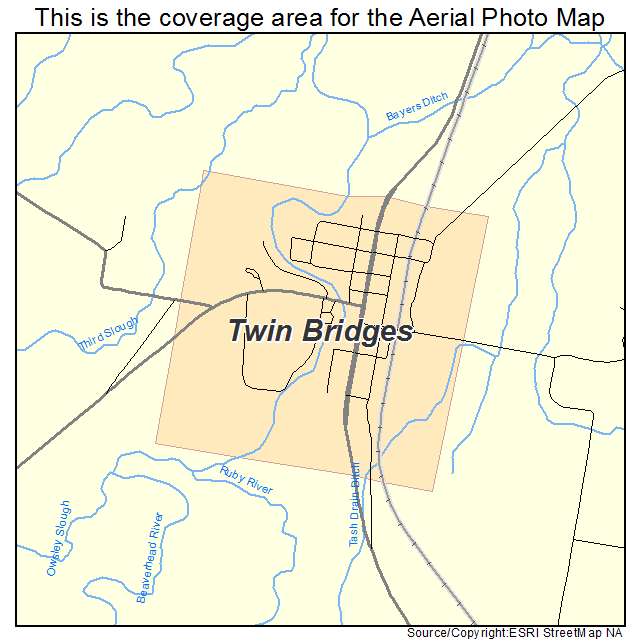 Twin Bridges, MT location map 