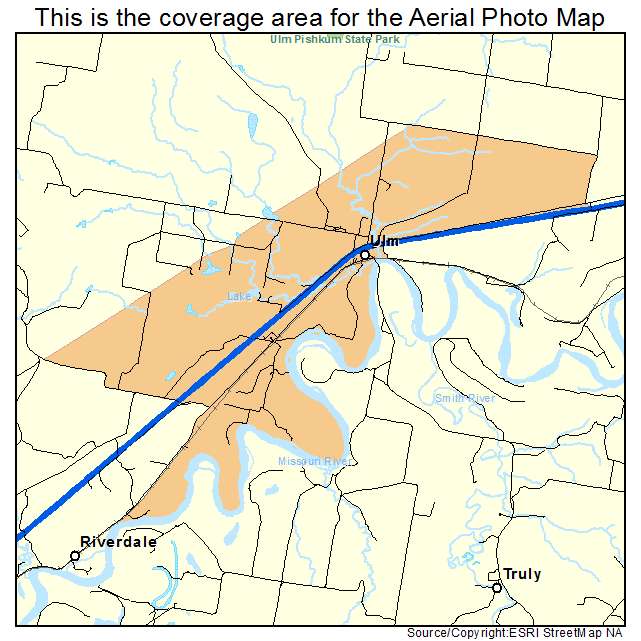 Ulm, MT location map 