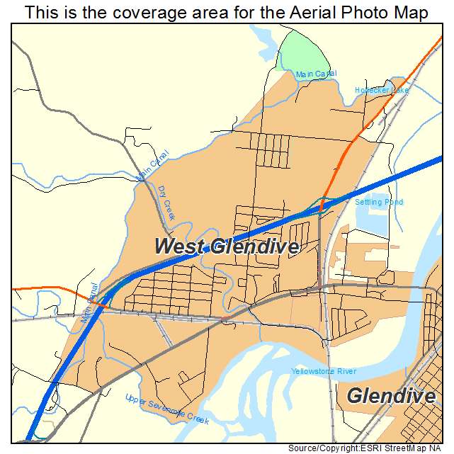 West Glendive, MT location map 