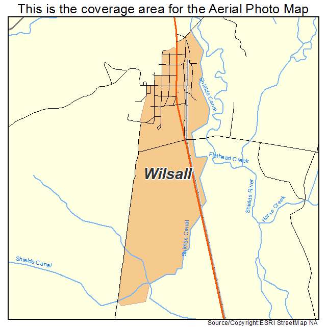 Wilsall, MT location map 