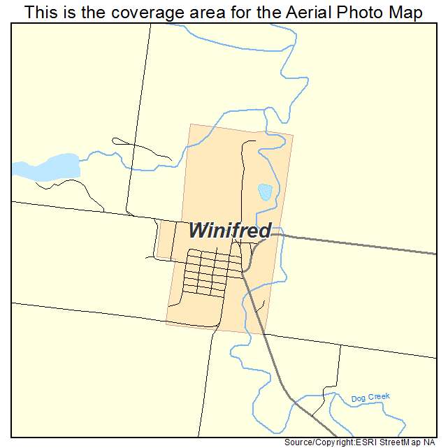Winifred, MT location map 