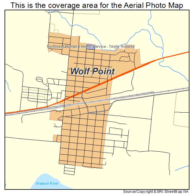 Wolf Point, MT location map 