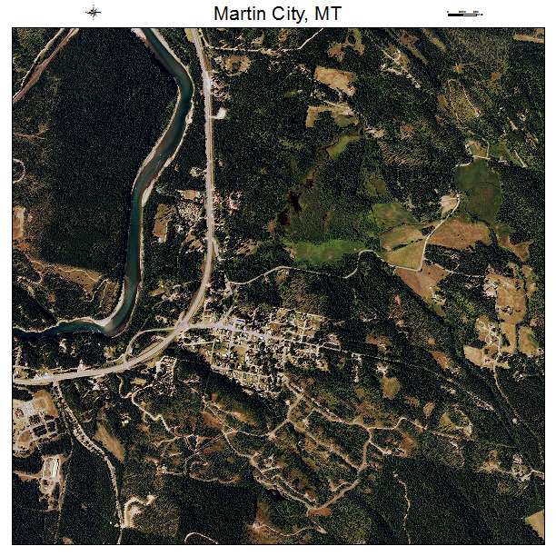 Martin City, MT air photo map