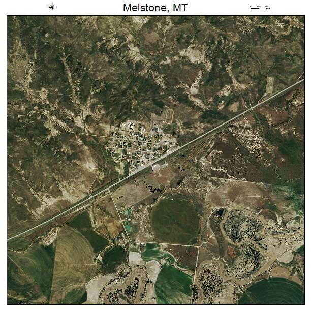 Melstone, MT air photo map