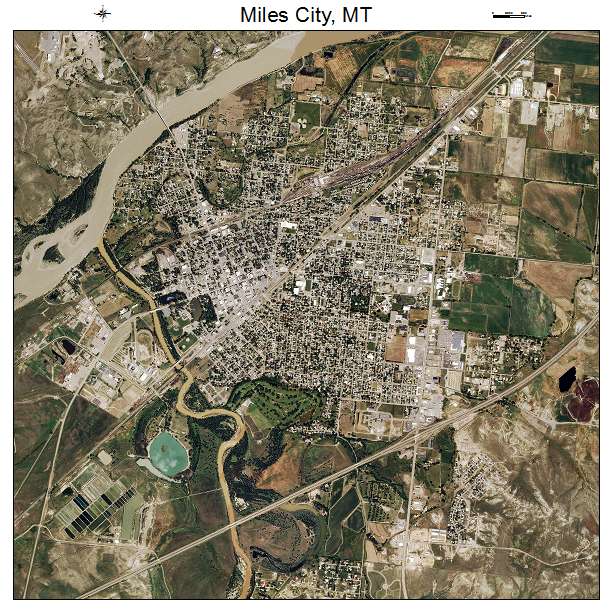 Miles City, MT air photo map