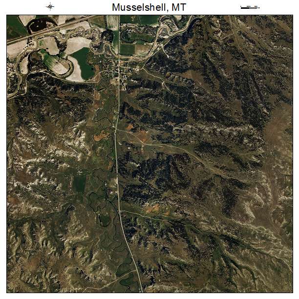 Musselshell, MT air photo map