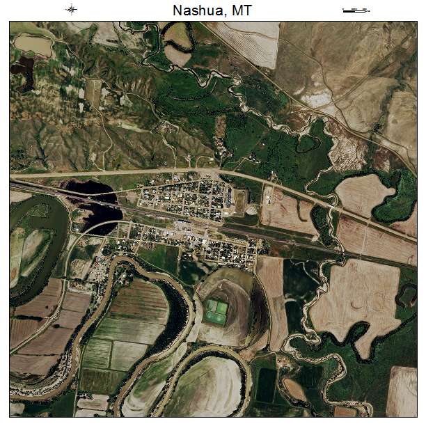 Nashua, MT air photo map