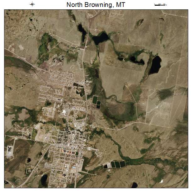 North Browning, MT air photo map