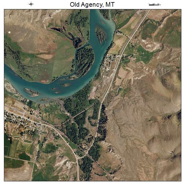Old Agency, MT air photo map