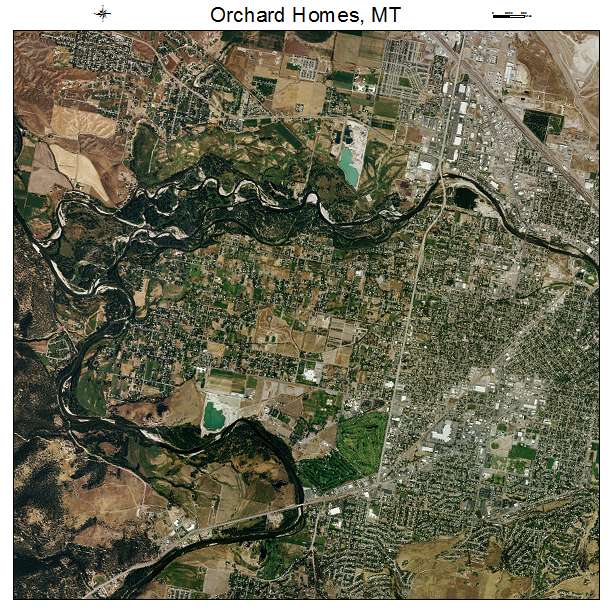 Orchard Homes, MT air photo map