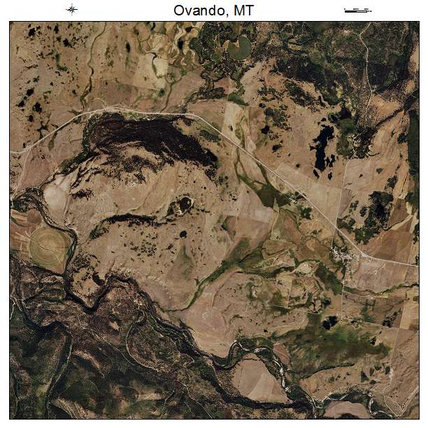 Ovando, MT air photo map