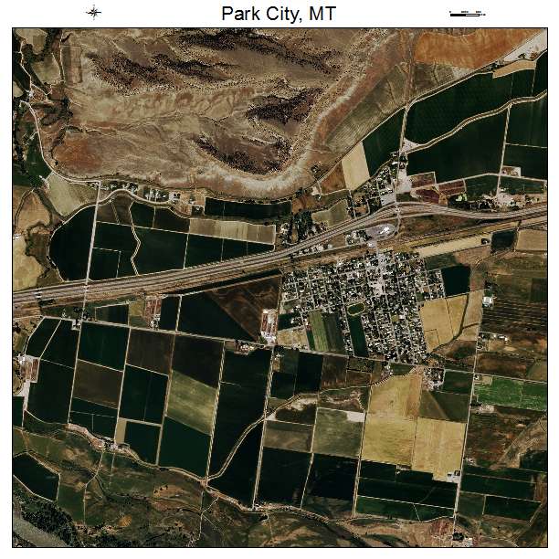 Park City, MT air photo map