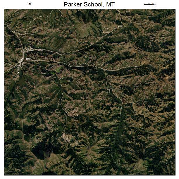 Parker School, MT air photo map
