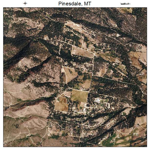 Pinesdale, MT air photo map