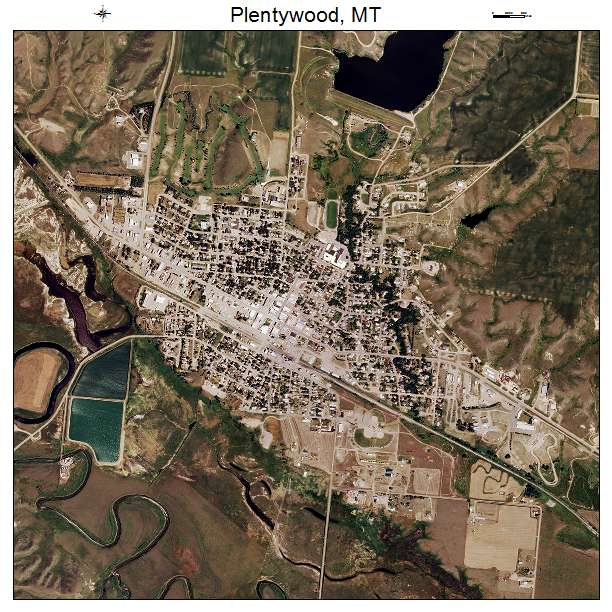 Plentywood, MT air photo map