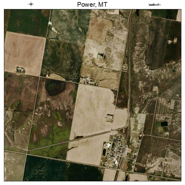 Power, MT air photo map