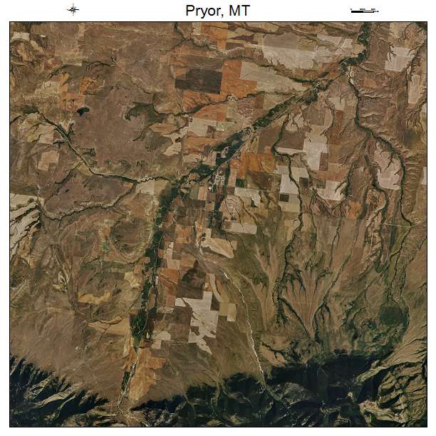 Pryor, MT air photo map