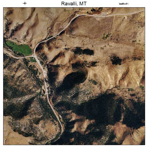 Ravalli, MT air photo map
