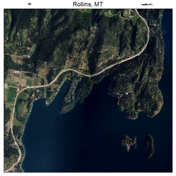 Rollins, MT air photo map